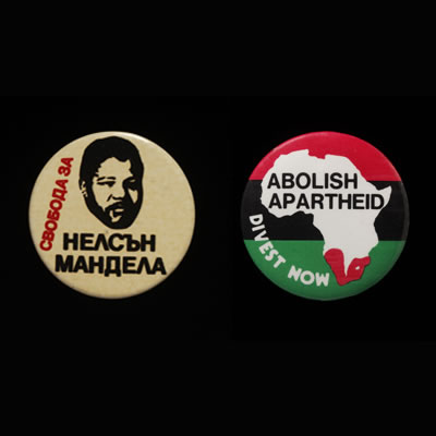Badges of the struggle against apartheid - South Africa and other countries, about 198094