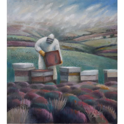 Checking the bees on Exmoor by Kate Lynch