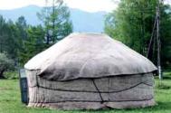 Felt yurt or ayil, in Siberia Photograph: Frances Howard Gordon