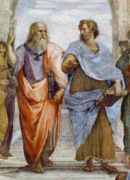 Aristotle and Plato (detail), painting by Raphael. Courtesy: Bridgeman Art Library