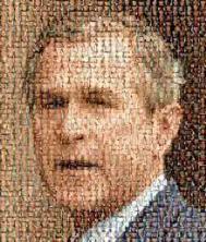 Photo montage of George Bush's face