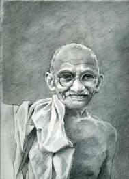 Mahatma Gandhi Drawing by Xanthe Mosley