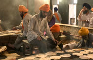 Free food kitchen for pilgrims, Golden Temple, Amritsar, Punjab, India. Photograph: Chris Caldicott/Axiom
