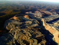 A mountaintop removal mine in Appalachia. Photograph: Vivian Stockman