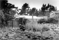 Original caravan and garden at Findhorn. Photo courtesy Findhorn Foundation