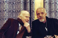 Yehudi Menuhin & Paulo Coelho at the World Economic Forum in Davos (1999) © www.weforum.org