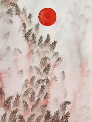 Trees with Sun (After Trees with Moon), 2019 by Erin Kendig