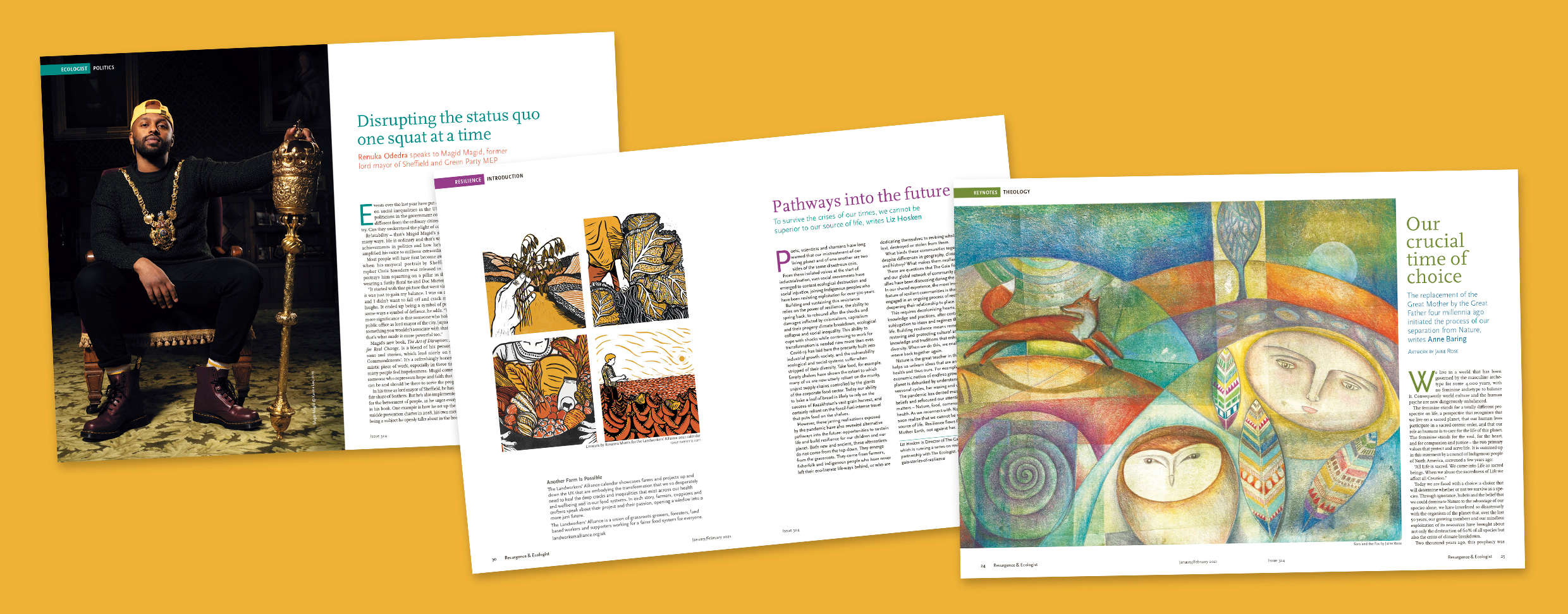 Images from Resurgence and Ecologist Magazine issue 324