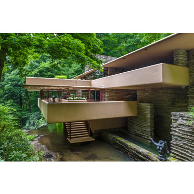 Fallingwater (1939), USA by Frank Lloyd Wright. Photo C Ian G Dagnall/Alamy Stock Photo