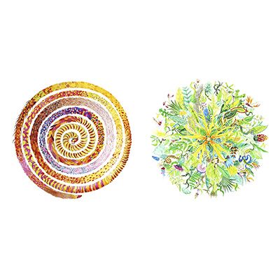 Due sfere un unico sole, 50cm x 70cm, watercolor on cotton paper, 2014