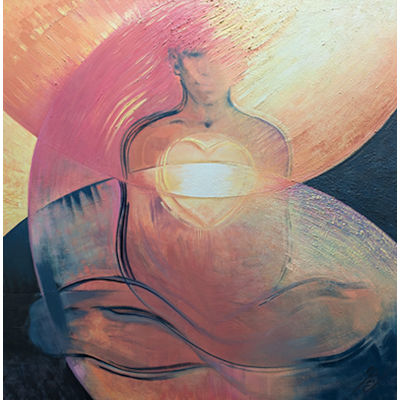 Being in Oneness (76cm x 76cm) oil paint on canvas