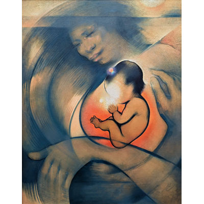 Loved into Life (94cm x 74cm) oil paint on canvas