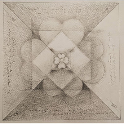 Loving Essence Mandala (29.5cm x 29.5cm) pencil drawing on paper