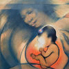 Loved into Life (94cm x 74cm) oil paint on canvas