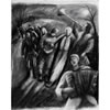 The Mummers arrive with Trumpet Blast (charcoal drawing)