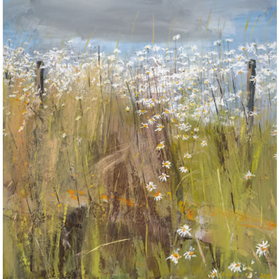 Daisy, Daisy - Acrylic and mixed media on linen, 90cm x 90cm