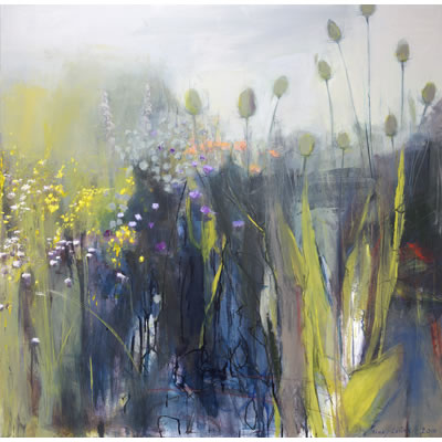 Midsummer 1 - Acrylic and mixed media on linen, 100cm x 100cm