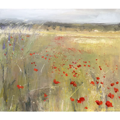 Poppy, Blowin' in The Wind - Acrylic and mixed media on linen, 70cm x 60cm