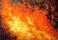 Fire, painting by Frieda Hughes
