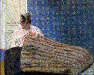 Madame Vuillard sewing, painting by Edouard Vuillard