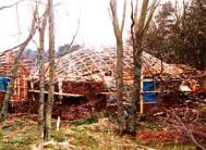 The Pishwanton Gridshell under construction. Photograph: David Tasker