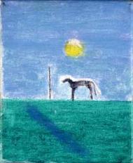 Bedlington Terrier, painting by Craigie Aitchison