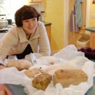 Sophie and her freshly baked loaves Photograph: Alistair Platt