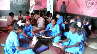 Susila and classmates at the school RCC, Chhuinara. Photograph: Ryan Haines 