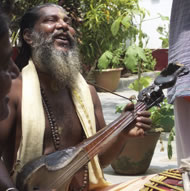 Bauls singing with Dotara accompaniment. Photograph: Courtesy Valentine Harding