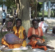 Bauls singing with Dotara accompaniment. Photograph: Courtesy Valentine Harding