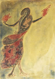 Dancing woman by Tagore. Courtesy: National Gallery of Modern Art, New Delhi