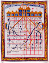 Leela, the original Indian game of Snakes and Ladders Photo: David Garner 