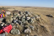 Sun dial medicine wheel, Alberta