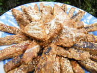 Cheese, walnut and rosemary straws Photo: Joanna Brown