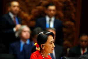 Aung San Suu Kyi attends a summit at the Belt and Road Forum in Beijing, China, May 2017 © REUTERS / Thomas Peter