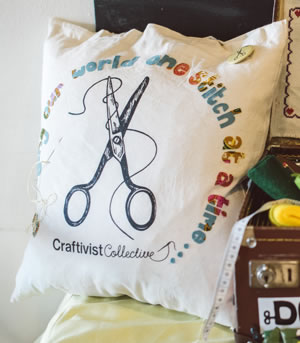 Craftivist Cushion. Image courtesy of www.craftivist-collective.com