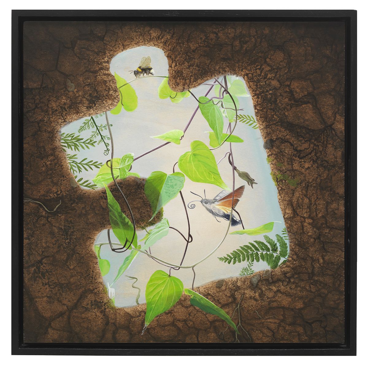 Buzz, 12" x 12", acrylic on maple panel, 2019 by Tiffany Bozic www.tiffanybozic.com