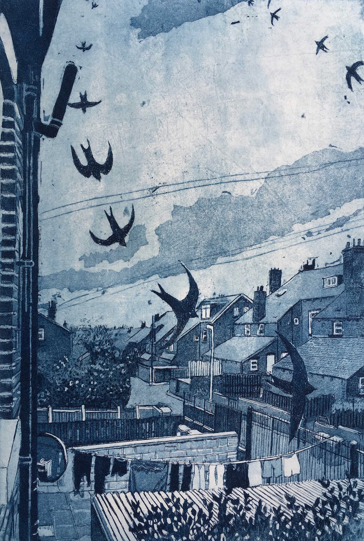 Many Happy Returns (etching) by Janis Goodman www.janisgoodman.co.uk
