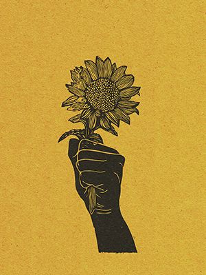 Sunflower, linoprint by Rosanna Morris rosannamorris.squarespace.com