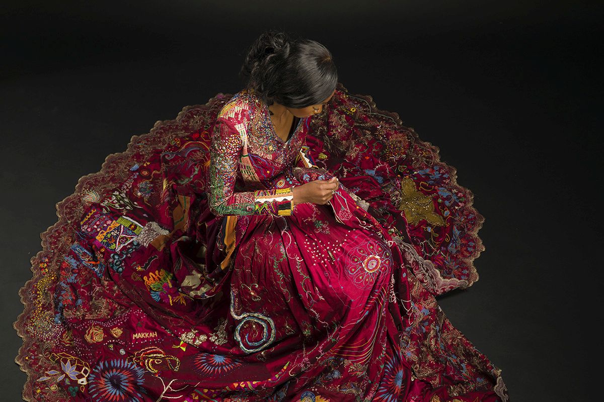 Lekazia Turner, embroiderer from Jamaica, 2022, photo by Mark Pickthall