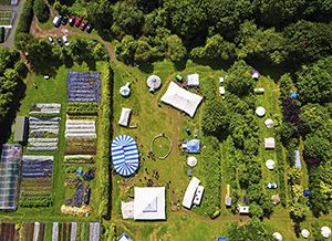 Aerial view of the camp courtesy of Green & Away. Photo by Nick Parsons