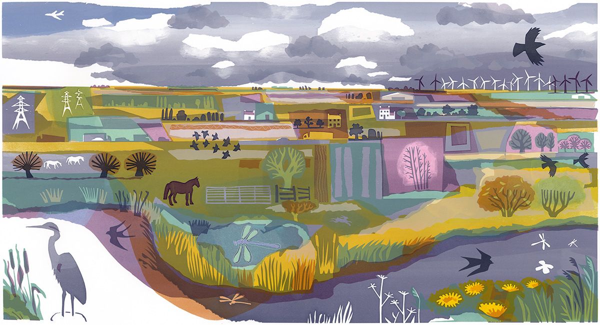 Grey Heron (serigraph) by Carry Akroyd carryakroyd.co.uk