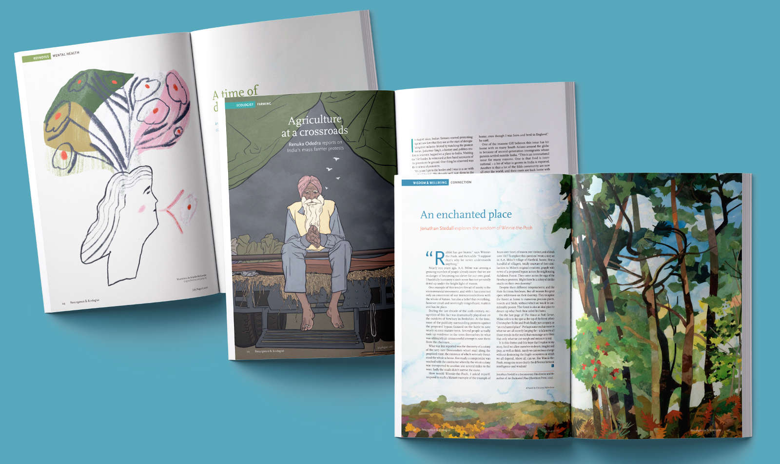 A selection of page spreads from issue 327