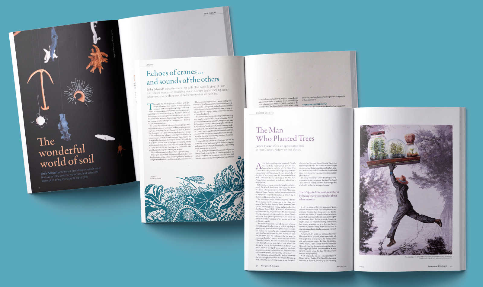 A selection of page spreads from issue 349